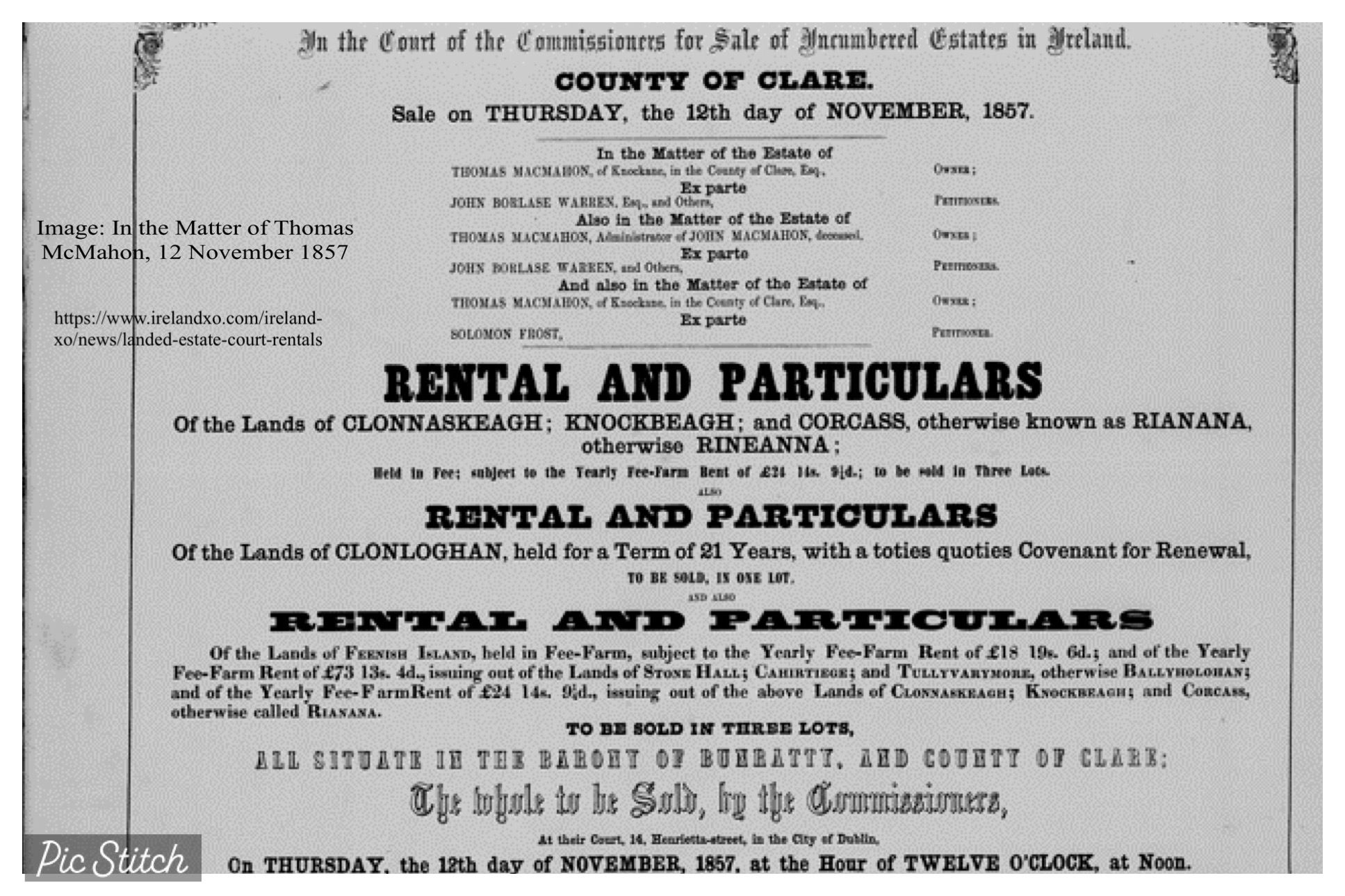 Landed Estate Court - Ireland Landed Estate Court - Ireland