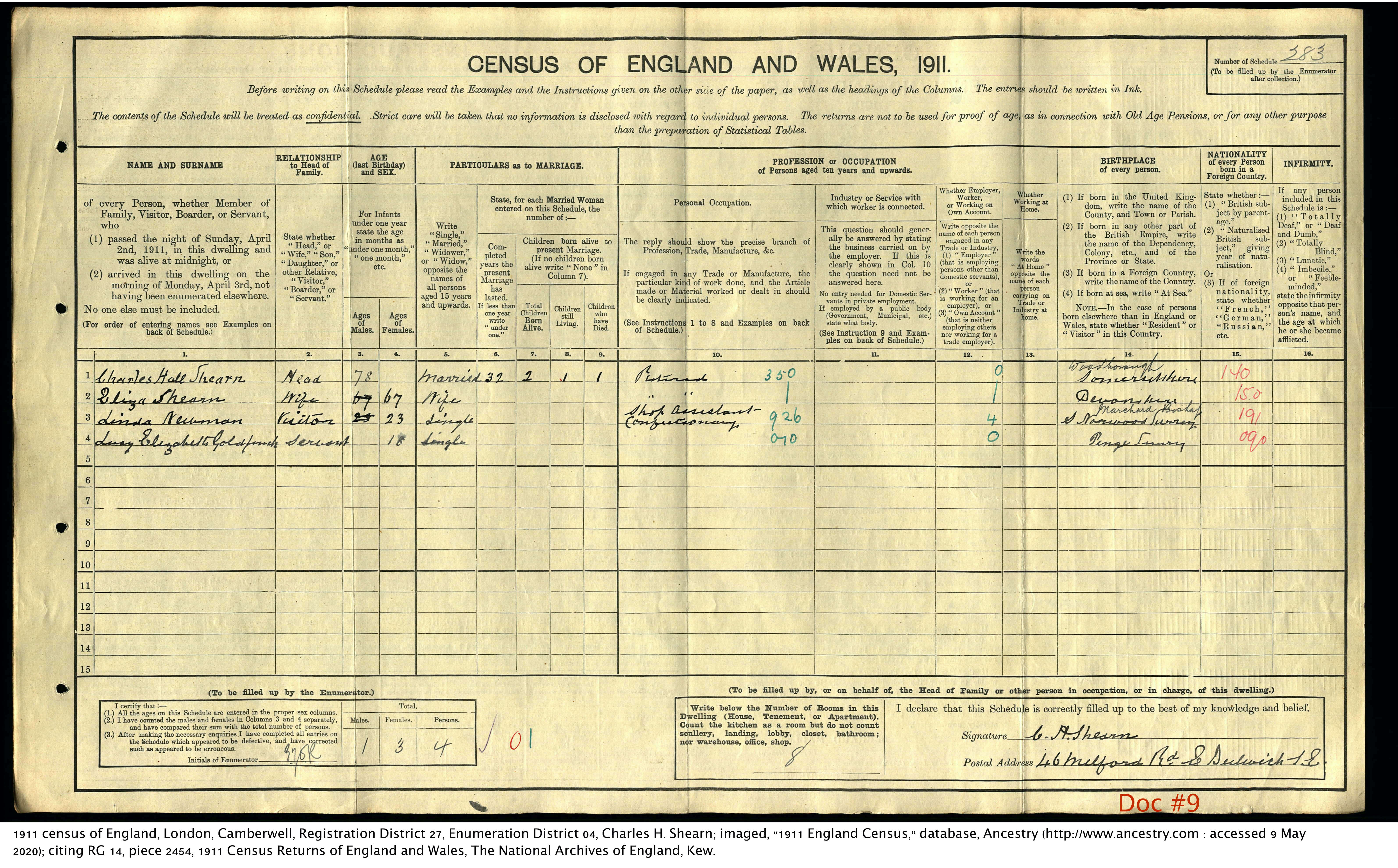 1911 England Census