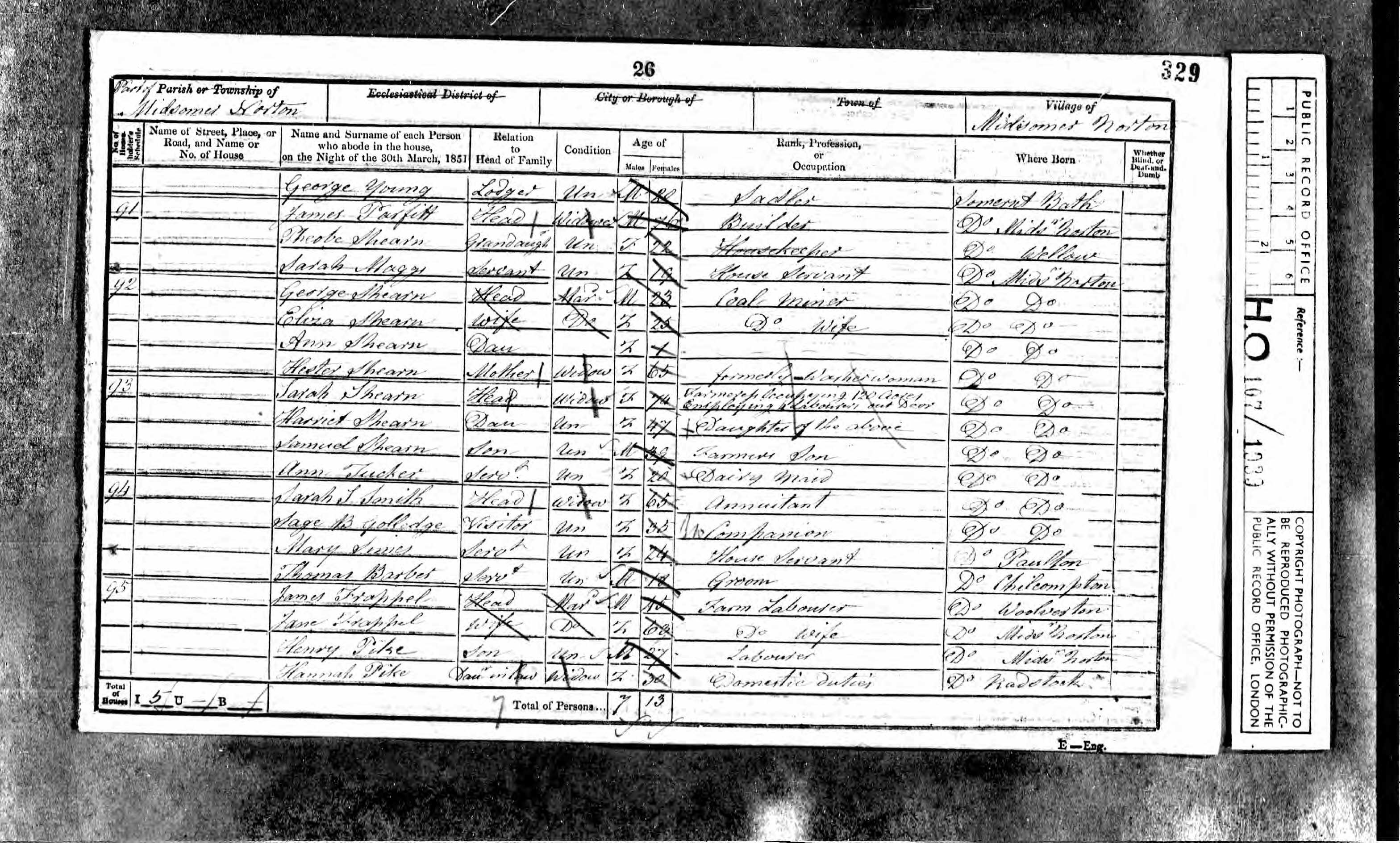 1851 Census Phebe Shearn