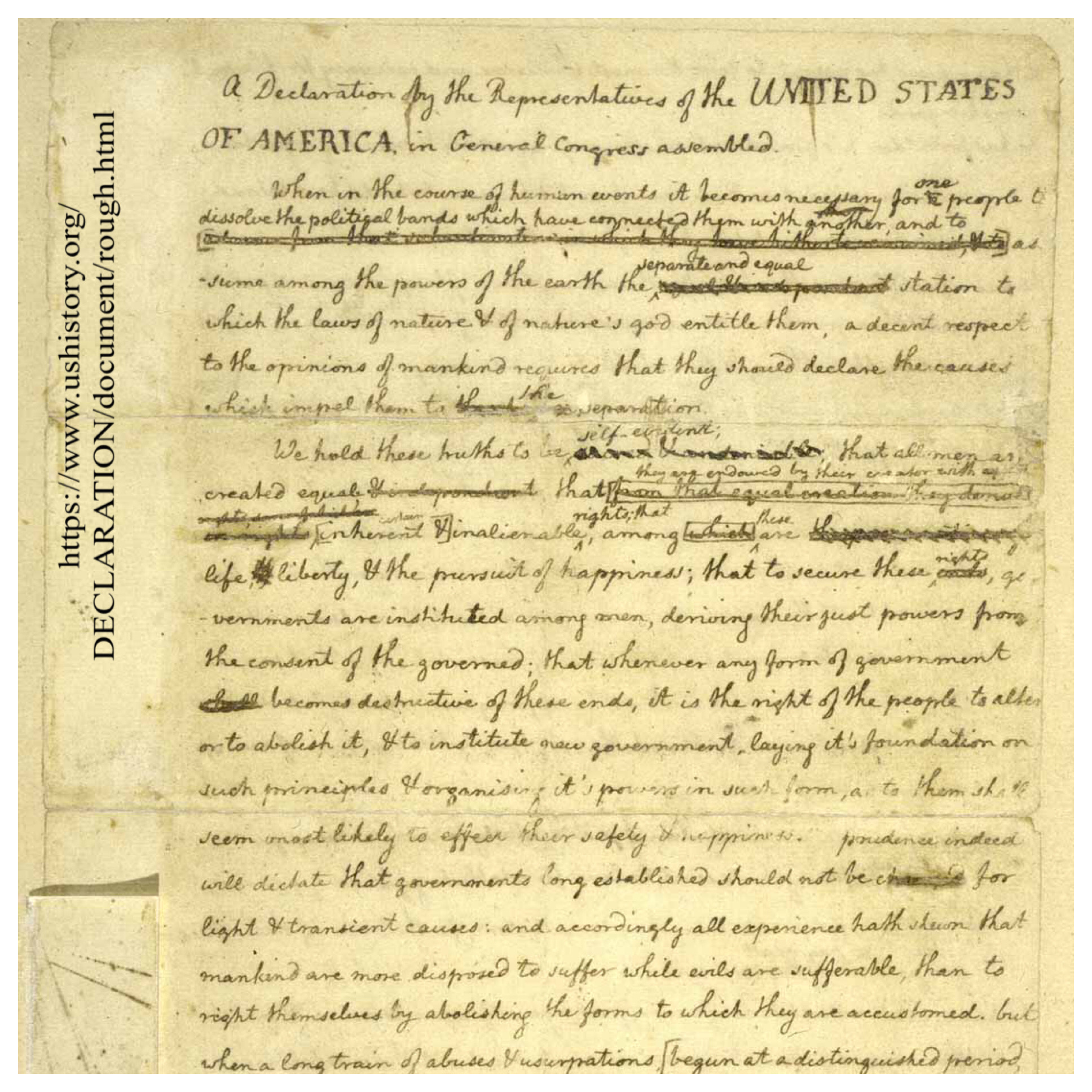 Rough draft of the Declaraton of Independence Rough draft of the Declaraton of Independence