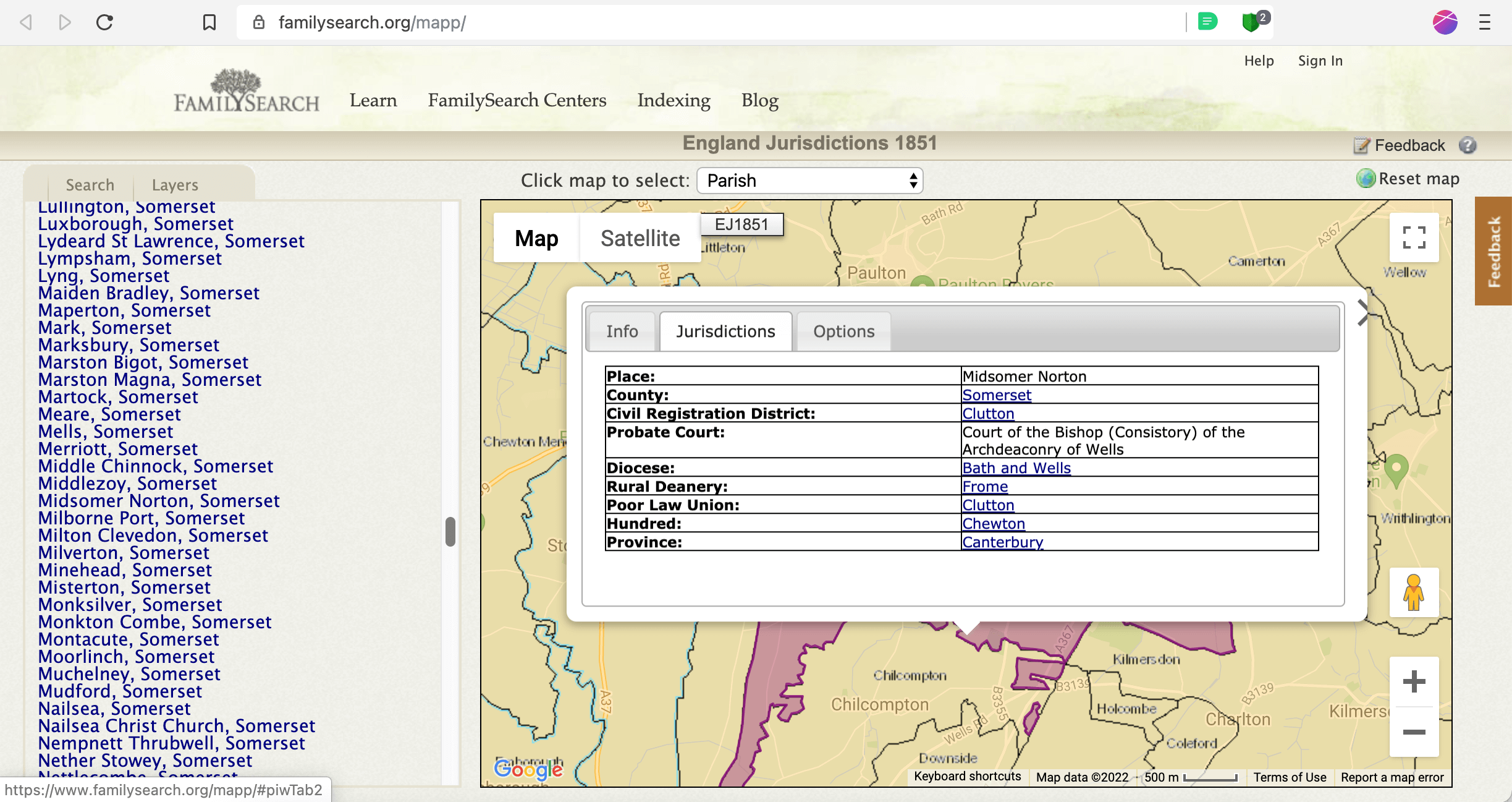 Jurisdictions tab