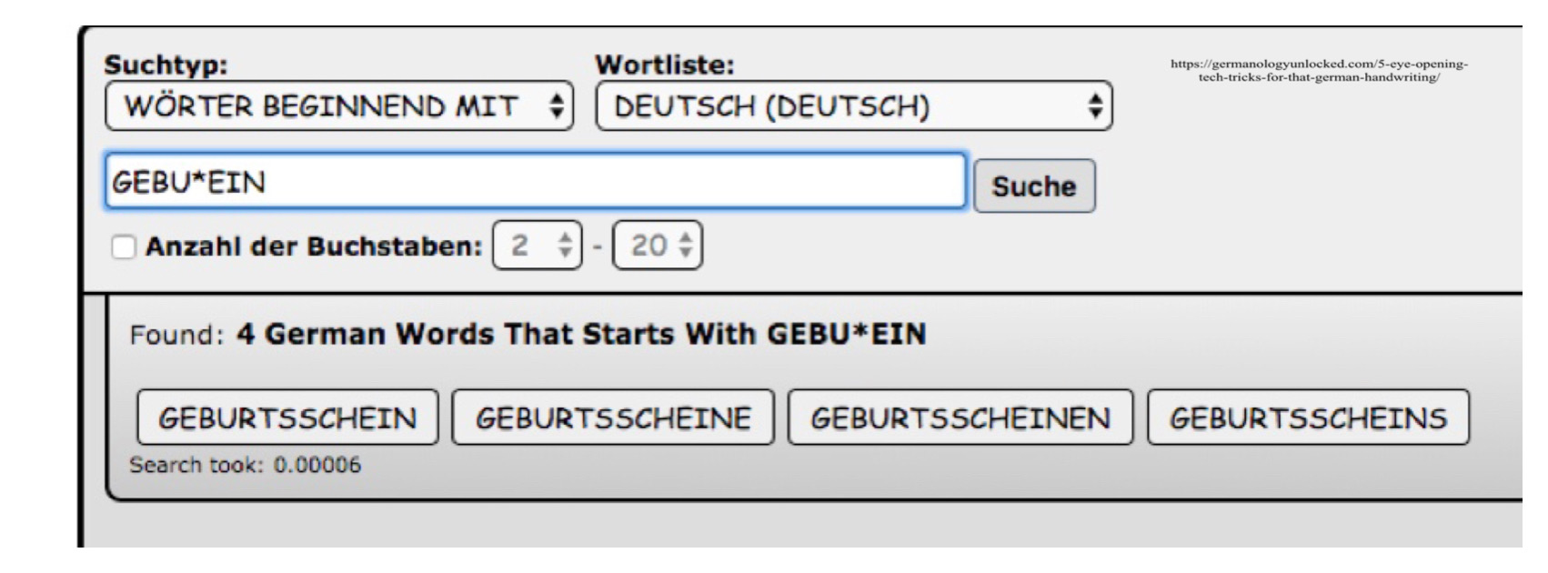 German Word Form German Word Form