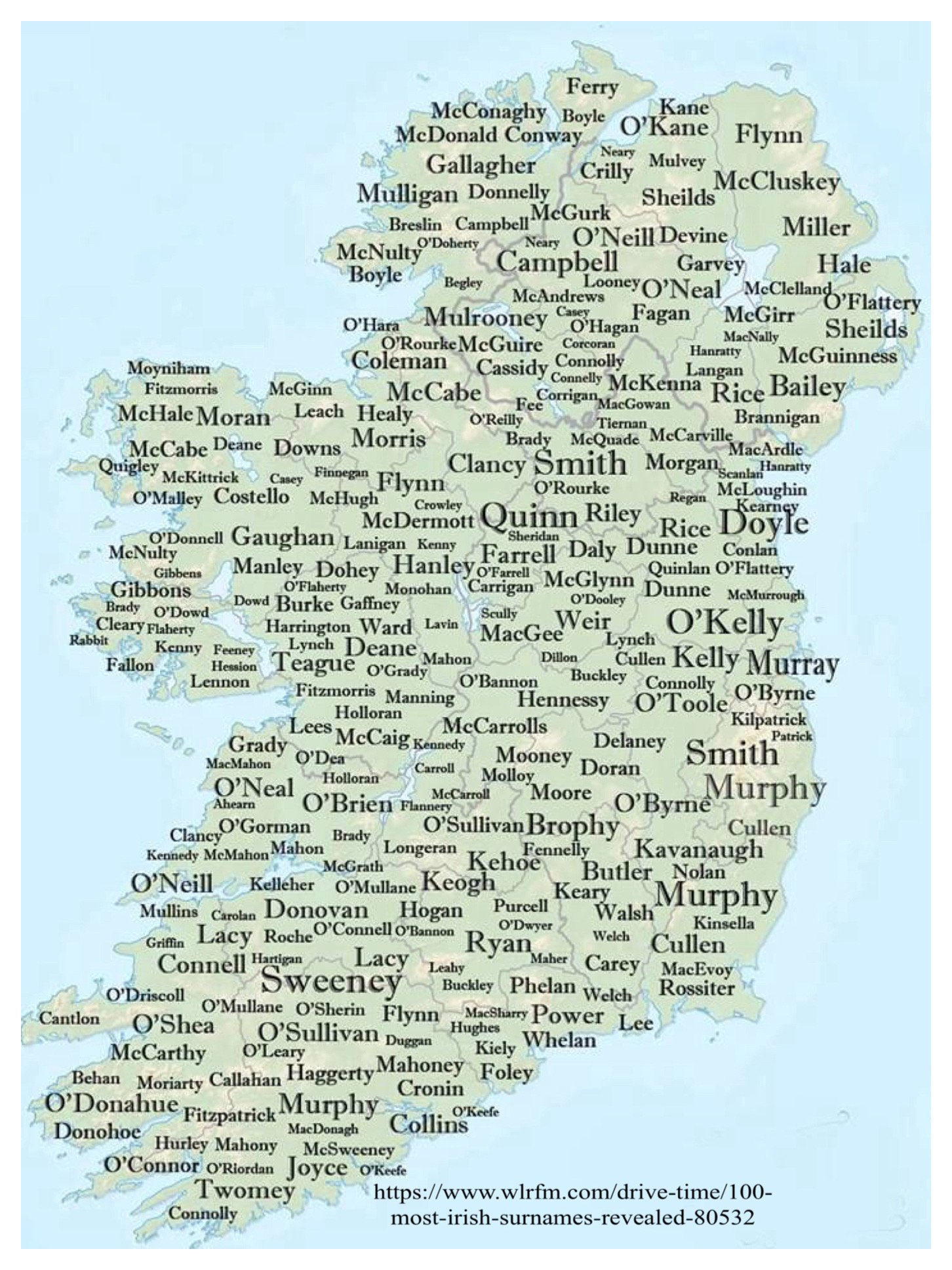 Irish Surname Map Irish Surname Map