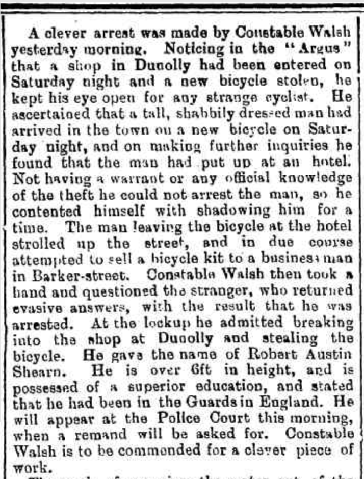 Mount Alexander Bicycle Theft at Dunolly Mount Alexander Bicycle Theft at Dunolly